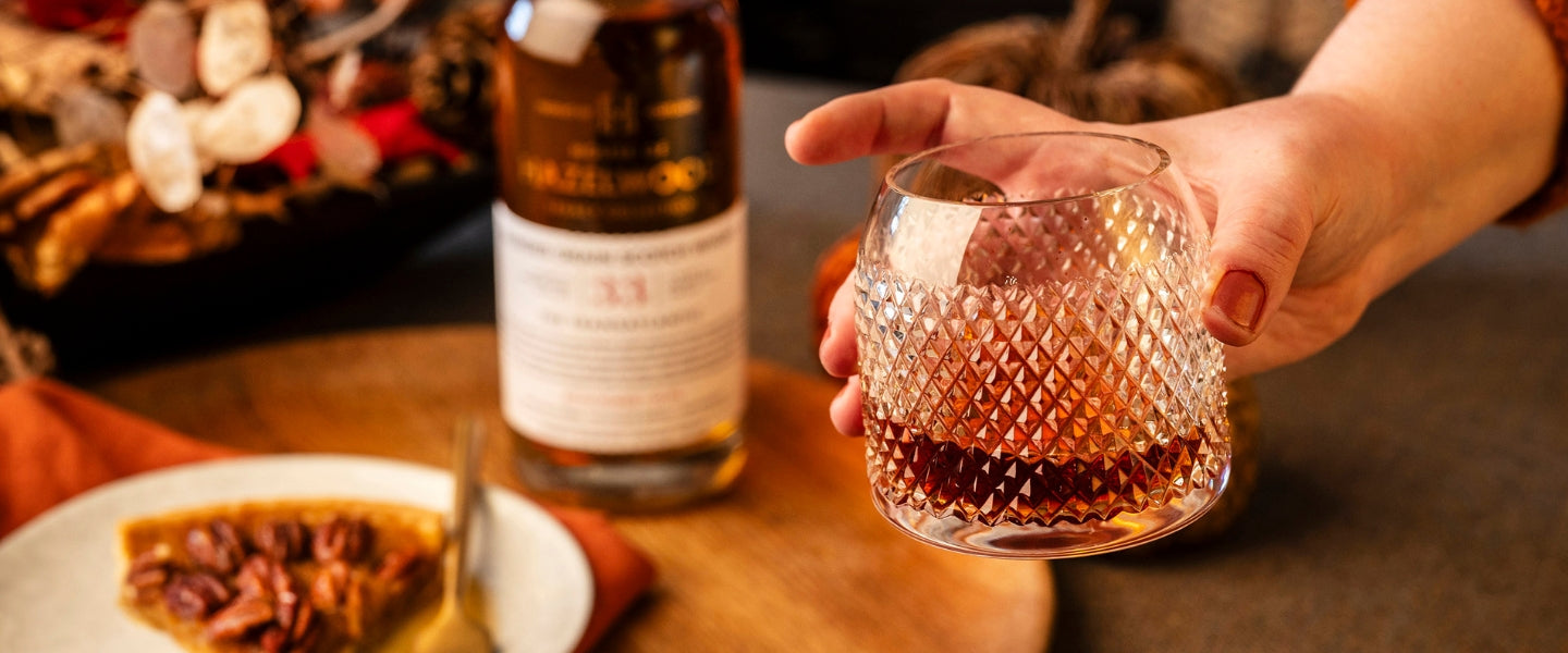 A crystal Hazelwood whisky tumbler, available as a free gift with purchase this Black Friday